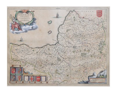 Lot 572 - Johannes Blaeu - 17th century hand-coloured county map of Somerset