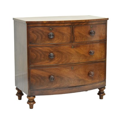 Lot 759 - 19th century mahogany bowfront chest of drawers