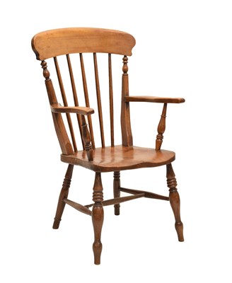 Lot 703 - Late Victorian lath-back kitchen chair