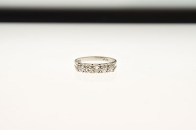 Lot 10 - 18ct white gold five-stone diamond ring