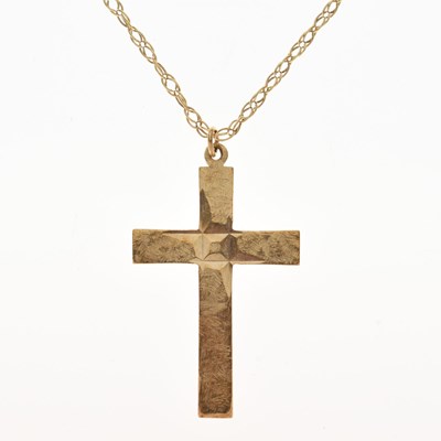 Lot 95 - 9ct gold cross a pendant and chain