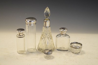 Lot 170 - Quantity of assorted silver-topped jars and requisites