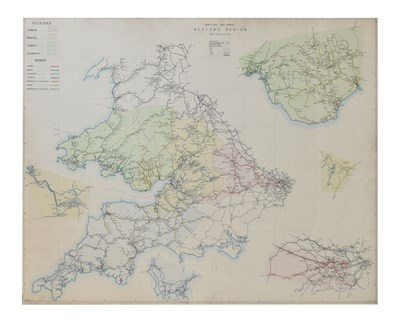 Lot 570 - British Railways Western Region map, revised 1963