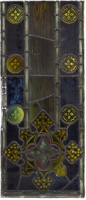 Lot 238 - Monumental Ecclesiastical stained and painted leaded glass six-panel Crucifixion window