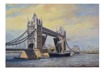 Lot 619 - David Hall - Oil on canvas - Tower Bridge