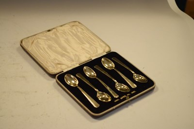 Lot 182 - Cased set of six George VI silver-gilt teaspoons
