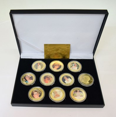 Lot 350 - Gold plated limited edition ten coin set commemorating the life of Princess of Wales