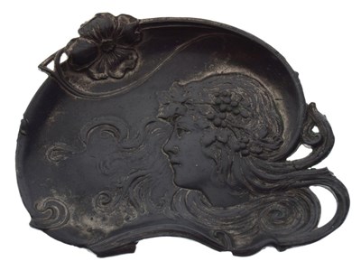 Lot 249 - Art Nouveau pewter pin dish