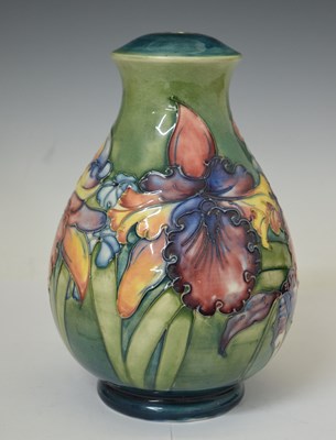 Lot 492 - Moorcroft - 'Orchid' pattern table lamp of baluster form