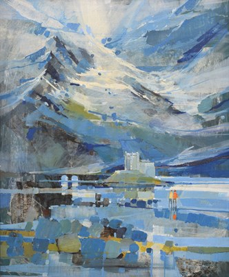 Lot 498 - Martin Aynscombe-Harris (1937-2016) - Acrylic on board - Kilchurn Castle