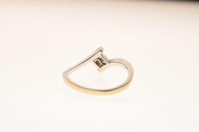 Lot 8 - 18ct white gold invisible set princess cut diamond ring