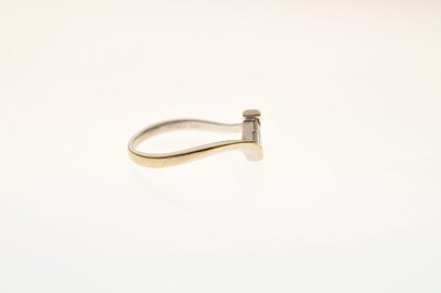 Lot 8 - 18ct white gold invisible set princess cut diamond ring