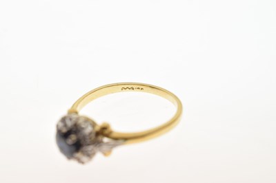 Lot 44 - Sapphire and diamond illusion set cluster ring