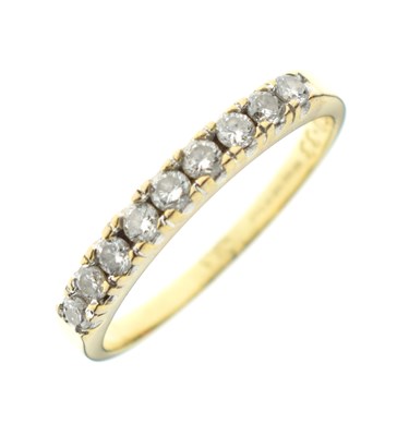 Lot 12 - Diamond 18ct gold half eternity ring