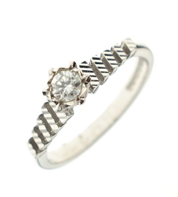 Lot 1 - Diamond solitaire 18ct white gold ring