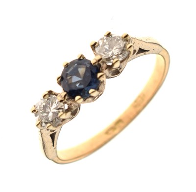 Lot 28 - Sapphire and diamond three-stone ring