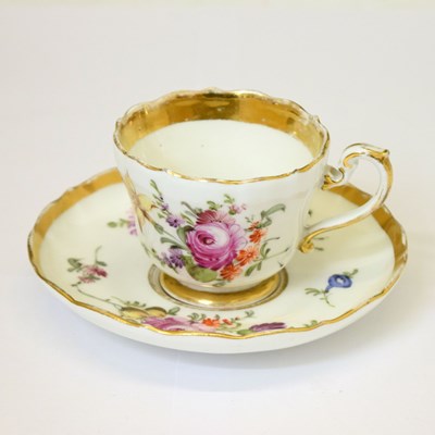 Lot 504 - Meissen cabinet cup and saucer