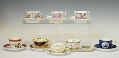 Lot 481 - Eight various 19th century cups and saucers