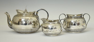 Lot 119 - Victorian silver three-piece tea service