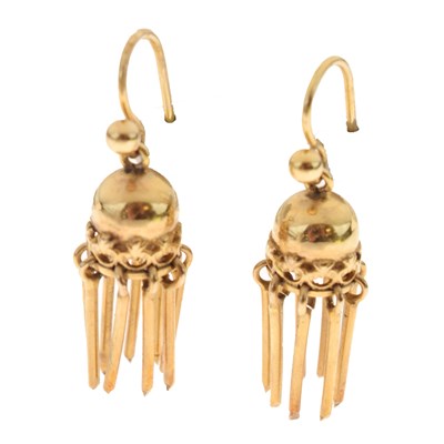 Lot 185 - Pair of 19th century tassel earrings