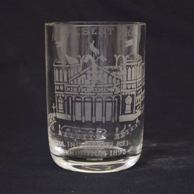 Lot 510 - Bristol interest - Late 19th century 'Bristol Industrial & Fine Art Exhibition 1893' glass