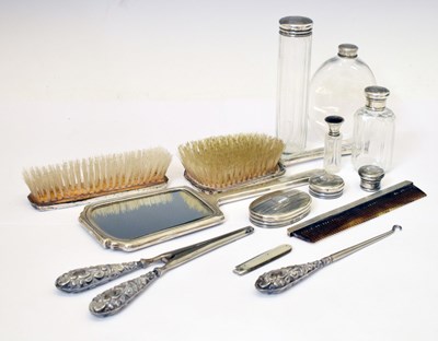 Lot 276 - Quantity of silver backed dressing table items, etc