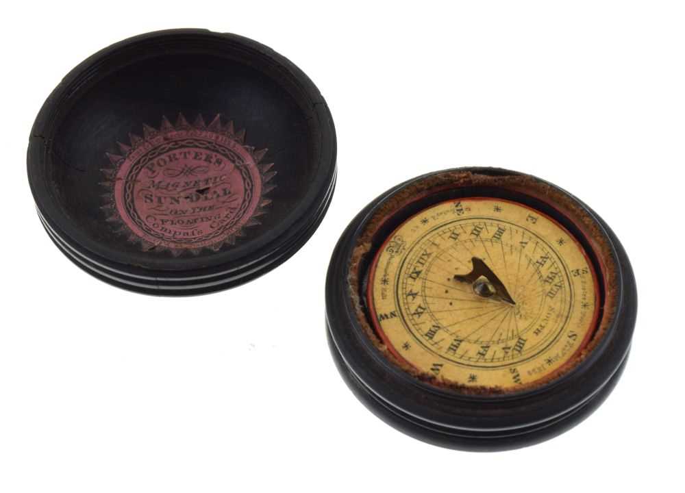 Lot 131 - Early 19th Century treen pocket sun dial