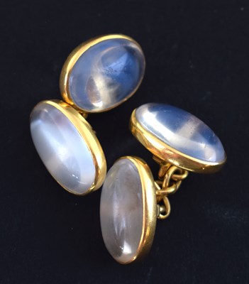 Lot 191 - Pair of moonstone cufflinks