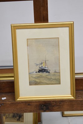 Lot 634 - Fred T. Jane - Watercolour - 'HMS Hecate' and Kenneth Allington Yockney - Watercolour - 'View of Portsmouth Harbour'