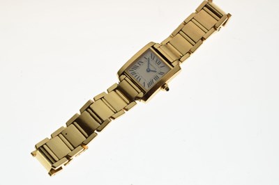 Lot 86 - Cartier - Lady's yellow metal (18K) Tank Francaise ref. 2835