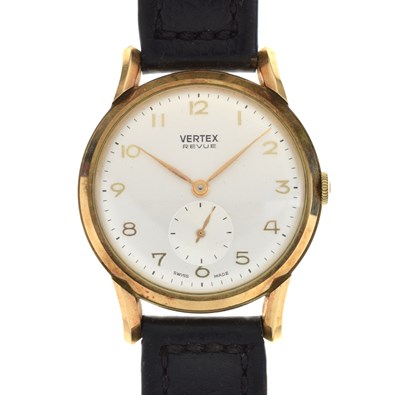 Lot 236 - Vertex Revue - Gentleman's 9ct gold case wristwatch, circa 1959