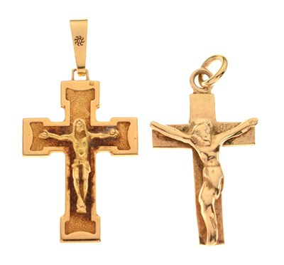 Lot 136 - Two crucifix pendants