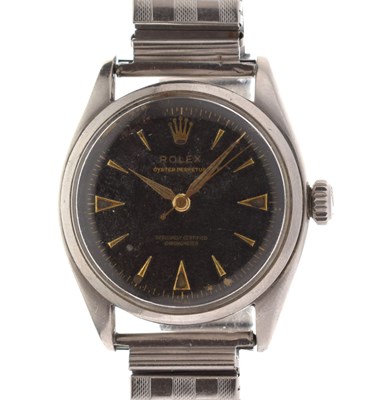 Lot 78 - Rolex - Gentleman's Oyster Perpetual chronometer stainless steel bracelet watch, ref.6084