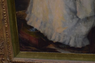 Lot 413 - George Sheridan Knowles (1863-1931) - Oil on canvas - Interior scene