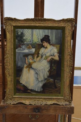 Lot 413 - George Sheridan Knowles (1863-1931) - Oil on canvas - Interior scene