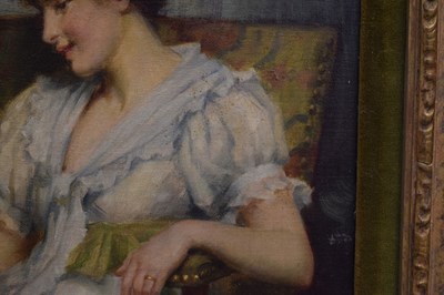 Lot 413 - George Sheridan Knowles (1863-1931) - Oil on canvas - Interior scene
