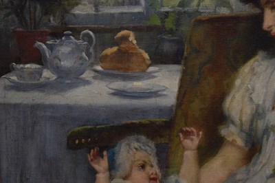 Lot 413 - George Sheridan Knowles (1863-1931) - Oil on canvas - Interior scene