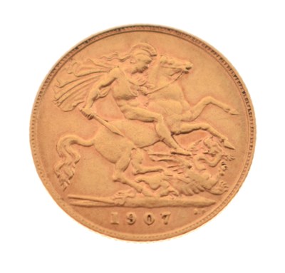 Lot 309 - Edward VII gold half sovereign, 1907