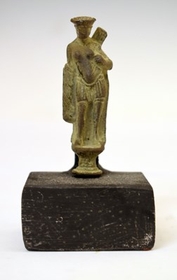 Lot 160 - Early cast alloy figural pipe tamper