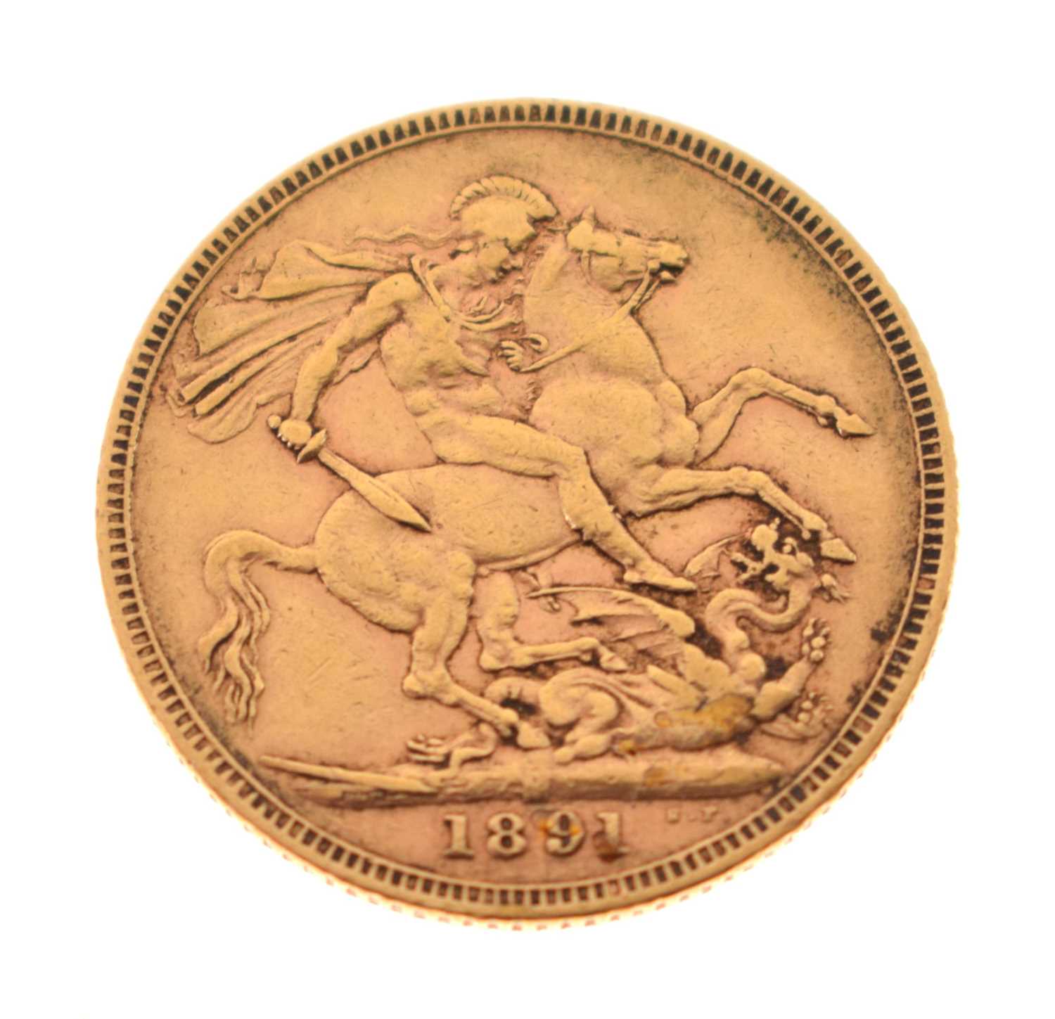 Lot 302 - Queen Victoria gold sovereign, 1891