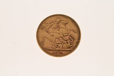 Lot 302 - Queen Victoria gold sovereign, 1891