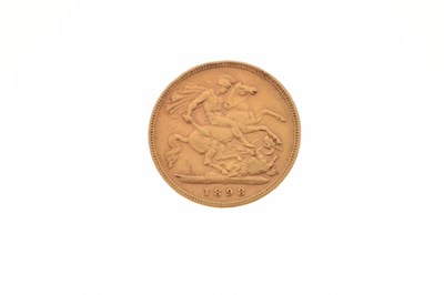 Lot 303 - Queen Victoria gold half sovereign, 1898