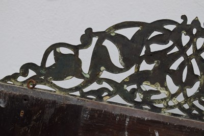 Lot 376 - Unusual antique brass Islamic script wall mirror