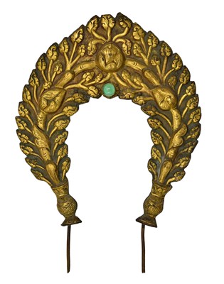 Lot 352 - Antique Tibetan gilt copper mandorla