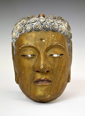Lot Japanese gilt Noh theatre mask of Buddha