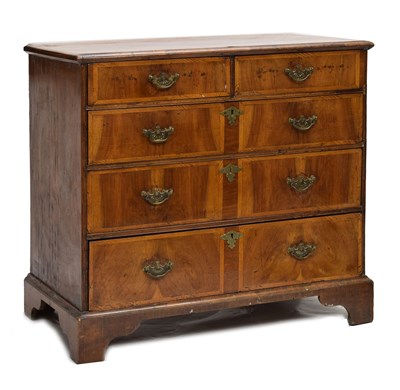 Lot 550 - George II walnut chest of drawers