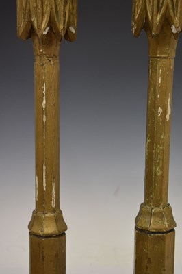 Lot Near pair of 18th century giltwood candlesticks, octagonal bases