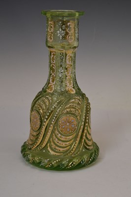Lot Late 19th or early 20th century pale green glass huqqa / hookah base