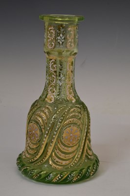 Lot Late 19th or early 20th century pale green glass huqqa / hookah base