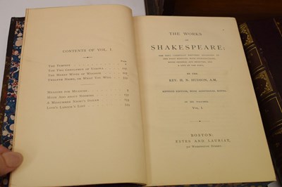 Lot 281 - Hudson, 'The Works of Shakespeare', six volumes 1871, with miniature bookcase